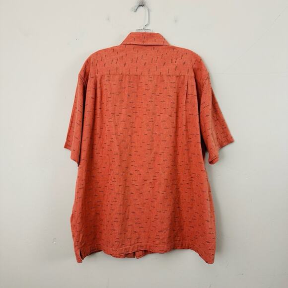 Orvis Active Fit Orange Short Sleeve Button Up Shirt Men’s Size XL - Picture 5 of 6